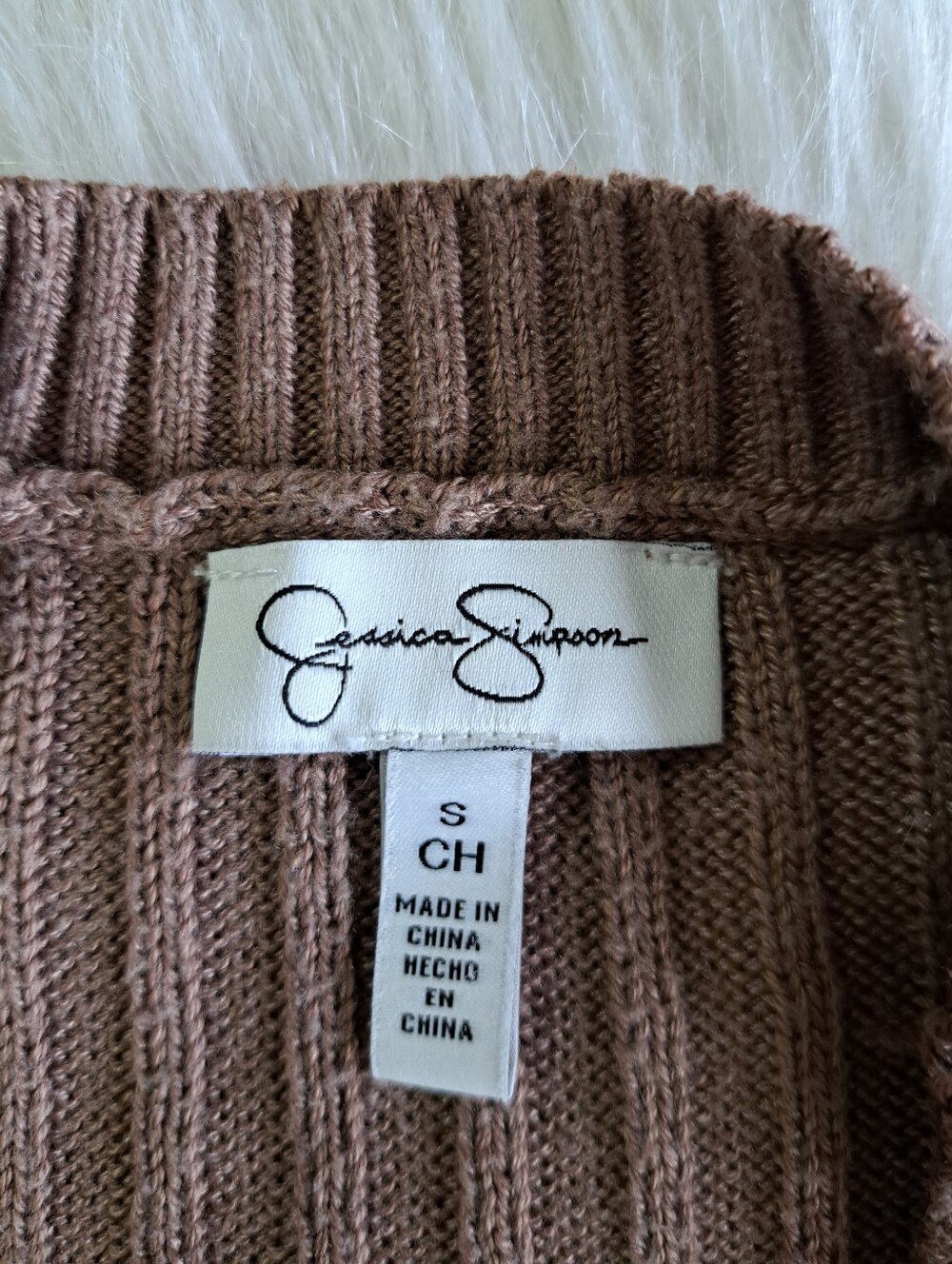 Jessica Simpson Tan Ribbed Sweater - Picture 7 of 9